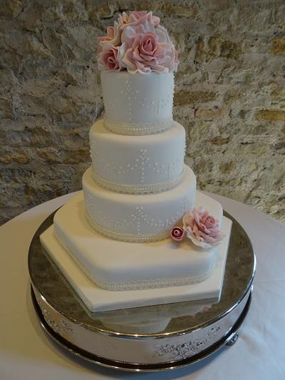 Romantic roses wedding cake. - Cake by That Cake Lady