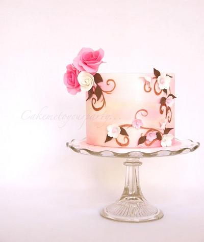 Watercolour cake/dessert buffet - Cake by Leah Jeffery- Cake Me To Your Party