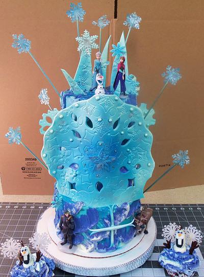Frozen with cupcakes - Cake by Wendy Lynne Begy