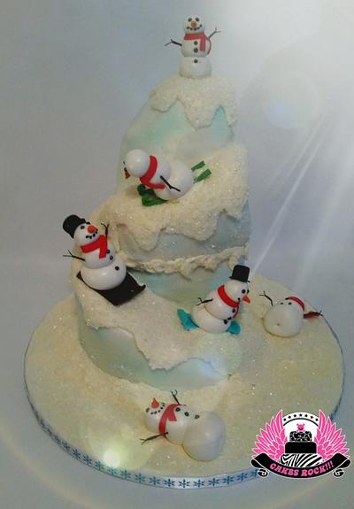 Frolicking Snowmen - Cake by Cakes ROCK!!!  