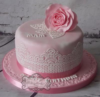 Cake lace rose - Cake by kerrycakesnewcastle