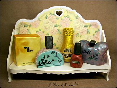 Vintage Shelf with Perfumes - Cake by Jen McK Evans