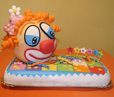 Clown Cake and Cupcakes - Cake by Nancy La Rosa
