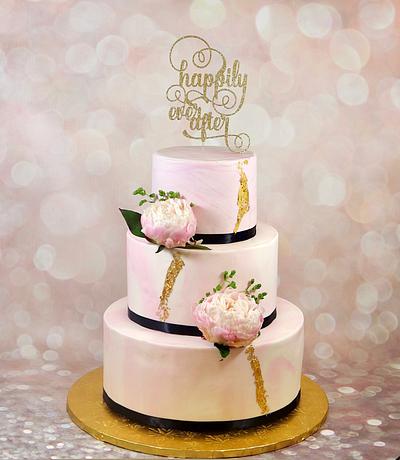 Marbled blush wedding cake  - Cake by soods