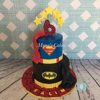superman and batman cake - Cake by Muna's Cakes 
