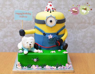 Minion and dog birthday cake - Cake by KS Cake Design