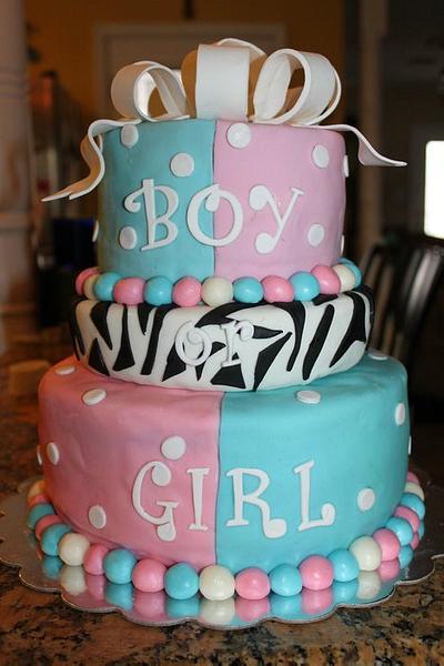 Boy or Girl Gender Reveal Cake - Cake by Covered In Sugar