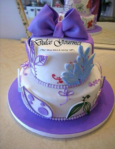 Colourful 15th cake with bow - Cake by Silvia Caballero