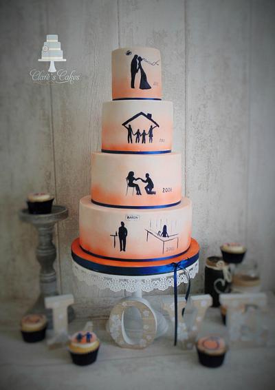Chrystal and Joe's love story cake - Cake by Clare's Cakes - Leicester