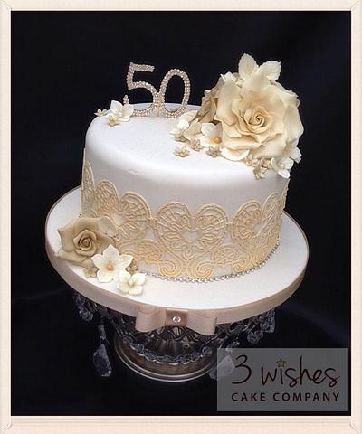Golden Wedding - Cake by 3 Wishes Cake Co
