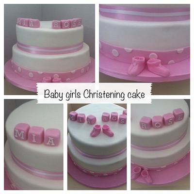 Baby girl christening cake - Cake by cupkates