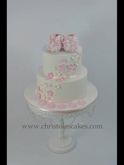 Girls Christening Cake - Cake by ChristolasCakes