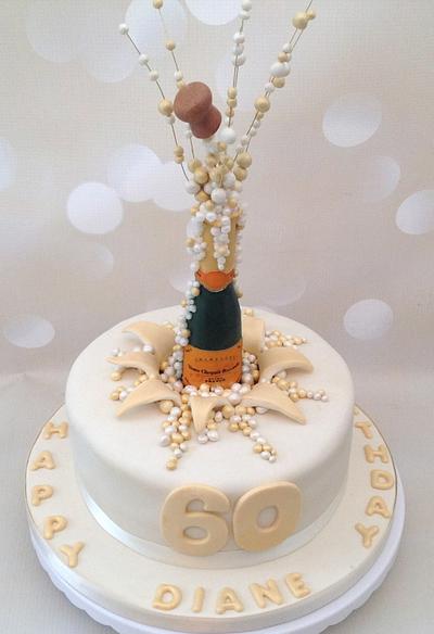 Popping champagne corks 60th birthday cake - Cake by Yvonne Beesley