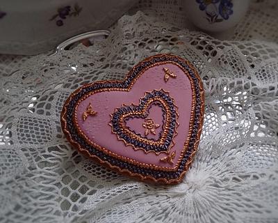 Golden flasch of hearts - Cake by Bożena