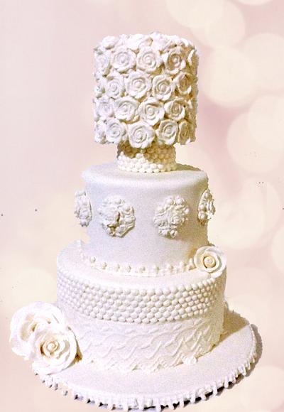 Vintage Rose Wedding Cake - Cake by Ellice