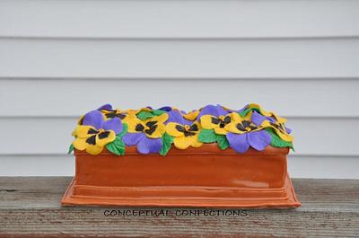 Pansy Window Box Cake - Cake by Jessica