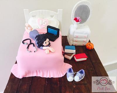 Sweet sixteen bedroom cake  - Cake by Pink box 