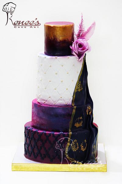 Purple & Blue Wedding Cake - Cake by purbaja