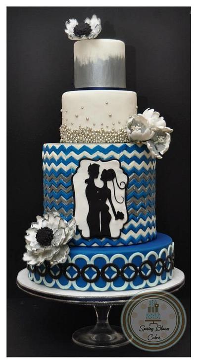Bride and Groom Wedding Cake - Cake by Spring Bloom Cakes