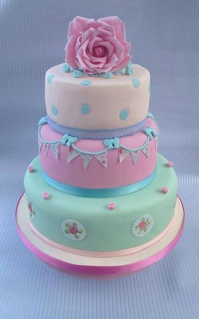 cath kidston inspired wedding cake  - Cake by The lemon tree bakery 