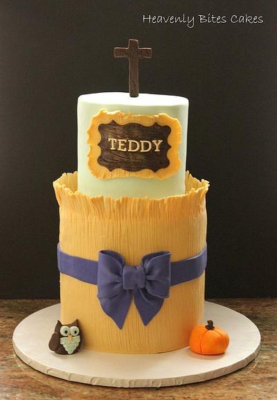 Fall Harvest Themed Christening Cake - Cake by Tara Kelly