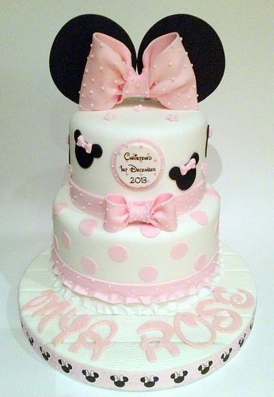 Mya Rose's Minnie Mouse Christening Cake - Cake by Chocomoo