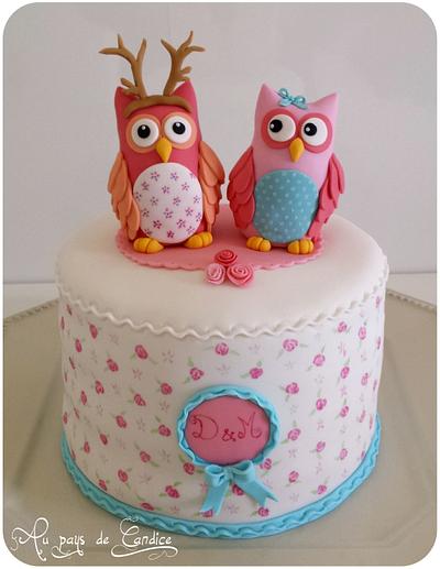 Hand painted Shabby Owl Cake - Cake by Au pays de Candice