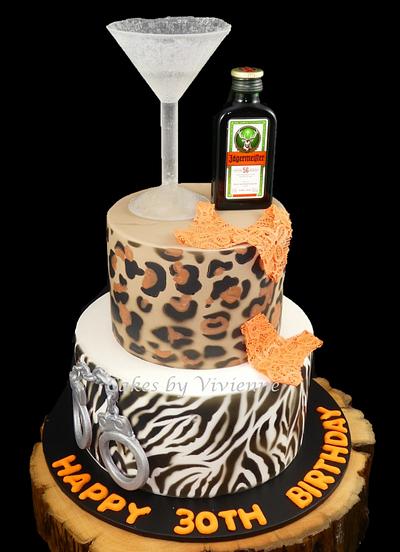 Zebra and Leopard Print 30th Birthday Cake - Cake by Cakes by Vivienne
