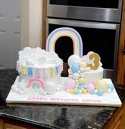 Rainbows, clouds and balls - Cake by Cakes For Fun