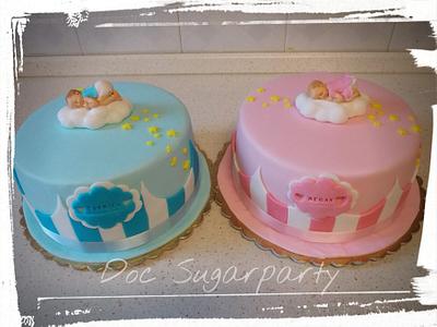 cousins birth cakes - Cake by Doc Sugarparty