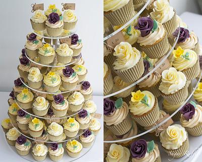 Spring Wedding Cupcake Tower - Cake by Sugar Ruffles