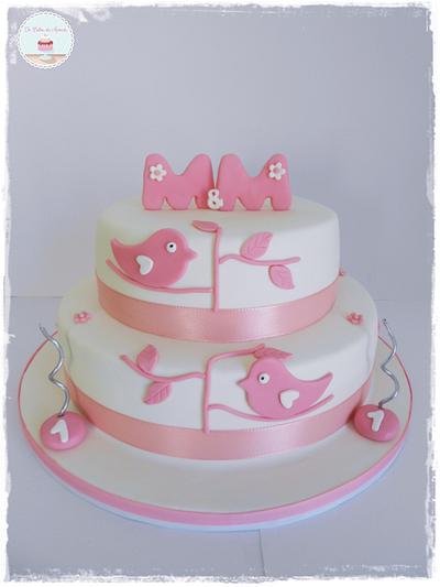 Baby Twins First Birhtday  - Cake by Ana Crachat Cake Designer 