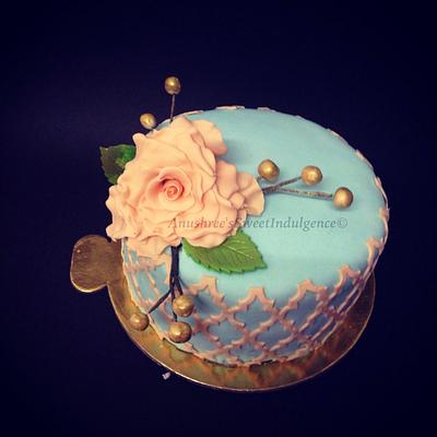 handcrafted winter rose - Cake by anushree