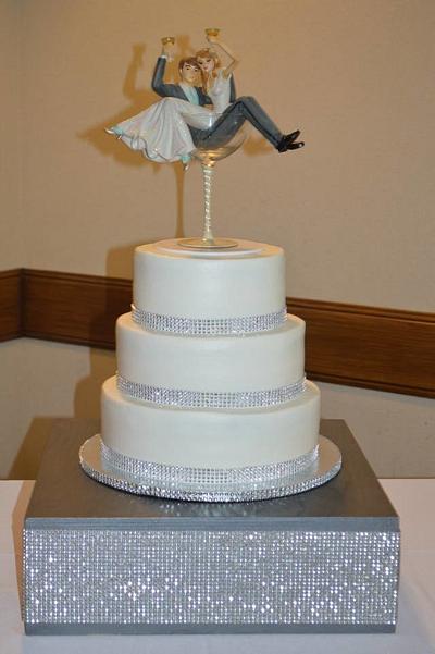Toasting Wedding cake - Cake by Kim Leatherwood