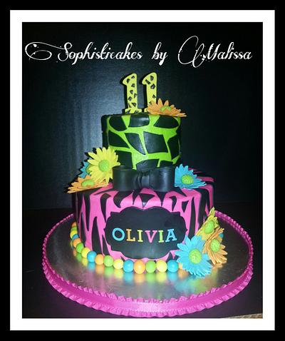 Neon Animal Print - Cake by Sophisticakes by Malissa