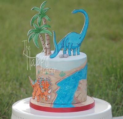 Painted dinosaur cake - Cake by Shannon Davie