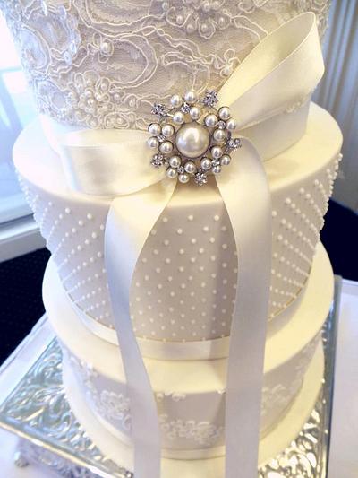 Opulent Vintage Ivory... - Cake by Sweet Bea's