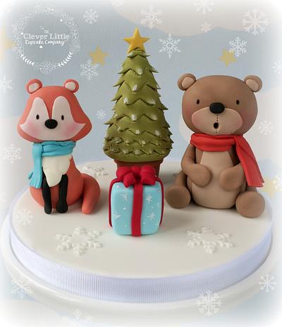 Woodland Christmas Cake Topper - Cake by Amanda’s Little Cake Boutique