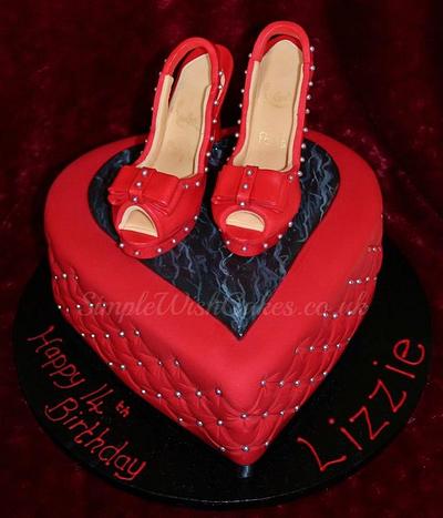 Red heart Shoe Cake - Cake by Stef and Carla (Simple Wish Cakes)