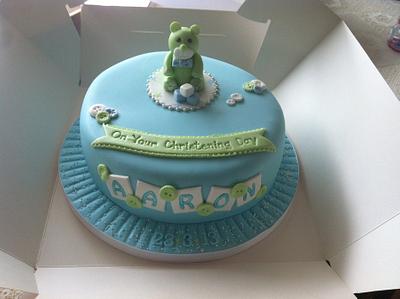 Baby Boy Christening Cake - Cake by Claire