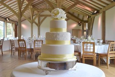 Lemon Lace Wedding Cake - Cake by FrancesBakes