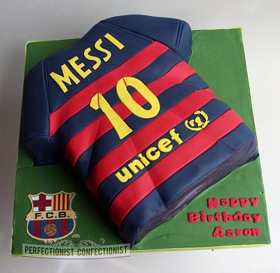 Aaron - Barcelona Jersey Cake  - Cake by Niamh Geraghty, Perfectionist Confectionist