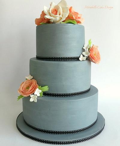 Peach & Grey - Cake by Mirabelle Cake Design