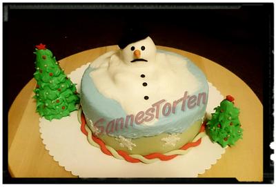 melting snowman  - Cake by SannesTorten 