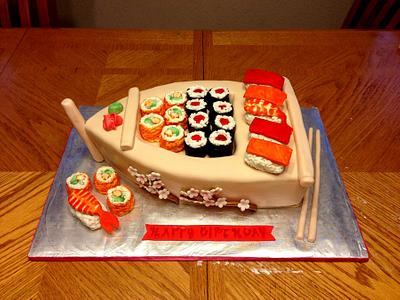 Sushi boat - Cake by ALotofSugar