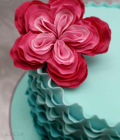 ombre ruffle rose cake  - Cake by Lynette Brandl
