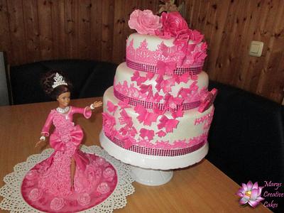 Hot Pink 21st Birthday Princess Cake - Cake by Mary Yogeswaran