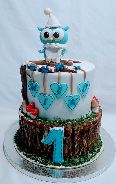 Owl in the winter - Cake by alenascakes