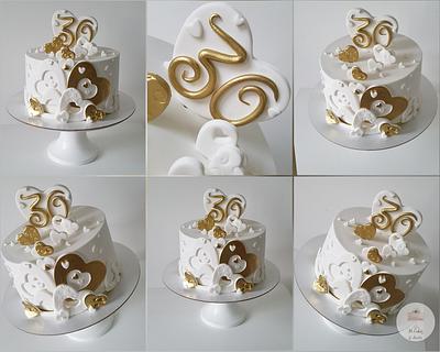 Gold hearts🧡 - Cake by MarinaM