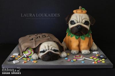 Odie & Luna go Trick or Treating - Cake by Laura Loukaides